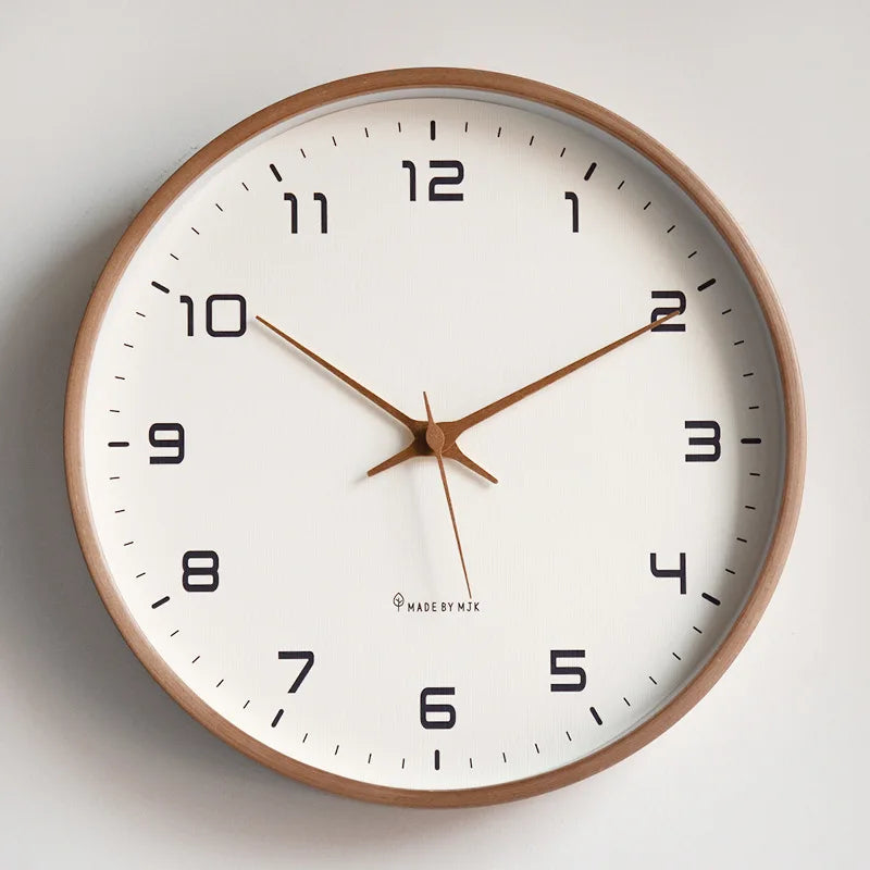 Horloge murale en bois nordique moderne - Design minimaliste silencieux pour la décoration intérieure de votre salon et cuisine