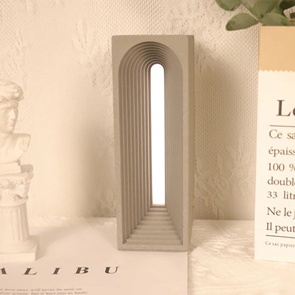 Lumière - Lampe de bureau en ciment nordique avec lumière douce pour chambre et ambiance nocturne