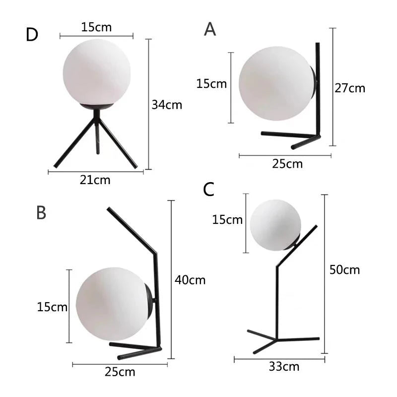 Lumière - Lampe de table en verre moderne pour chambre et salon, style nordique avec éclairage LED