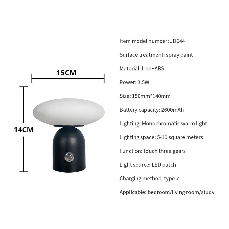 Nordique - Lampe de bureau LED sans fil rechargeable pour décoration moderne d'hôtel et de restaurant