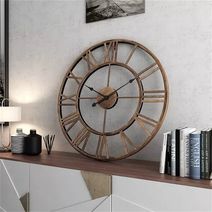 Horloge murale moderne 3D avec chiffres romains rétro en métal - Décoration élégante et silencieuse pour votre salon