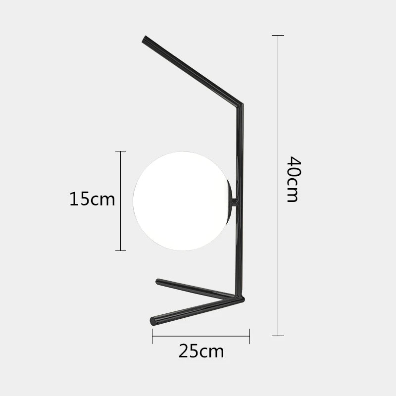 Lumière - Lampe de table en verre moderne pour chambre et salon, style nordique avec éclairage LED