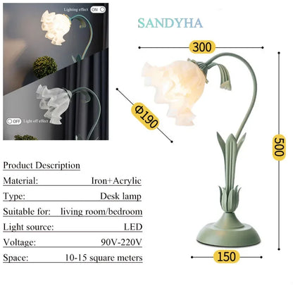 Blume - Lampe de table nordique en acrylique pour chambre avec éclairage doux et décor élégant