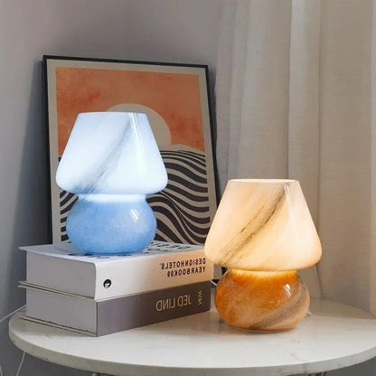 Lumière - Lampe de bureau en verre moderne en forme de champignon pour décoration intérieure élégante