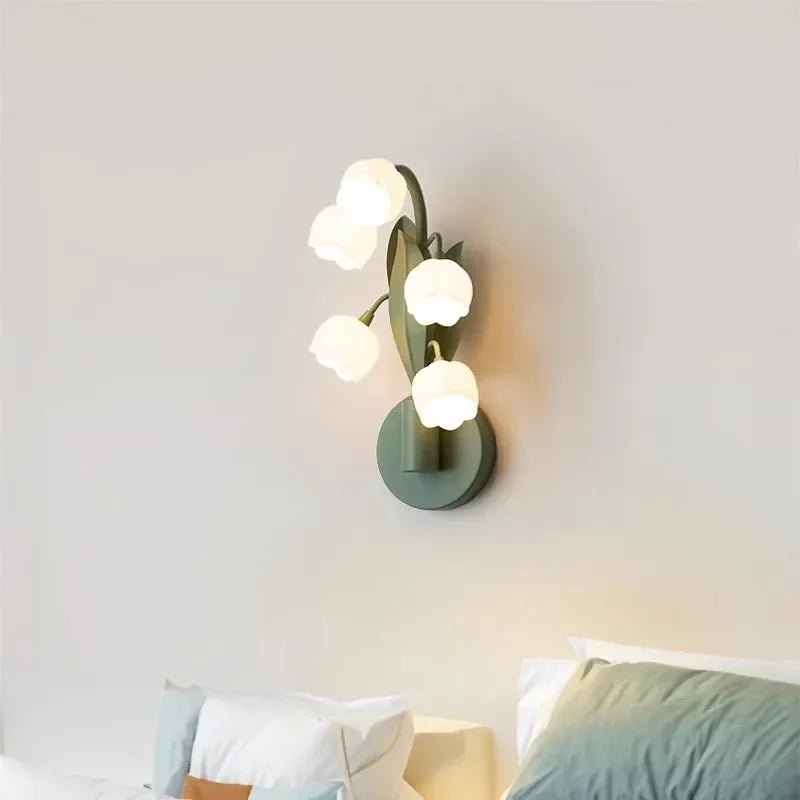 Sandyha - Lampe de table atmosphérique florale nordique en LED pour chambre et lecture nocturne