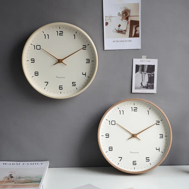 Horloge murale en bois nordique moderne - Design minimaliste silencieux pour la décoration intérieure de votre salon et cuisine