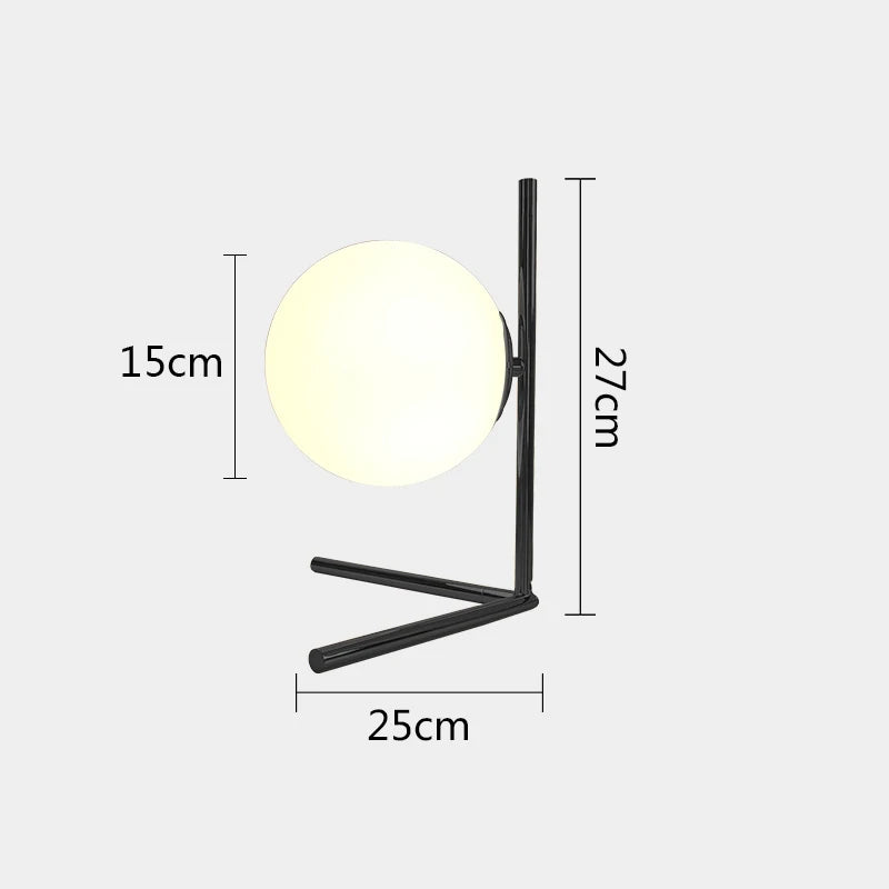 Lumière - Lampe de table en verre moderne pour chambre et salon, style nordique avec éclairage LED