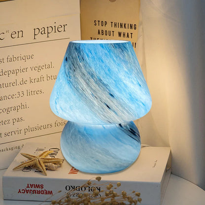 Lumière - Lampe de bureau en verre moderne en forme de champignon pour décoration intérieure élégante