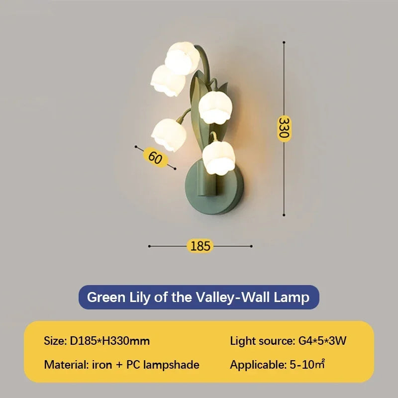 Sandyha - Lampe de table atmosphérique florale nordique en LED pour chambre et lecture nocturne