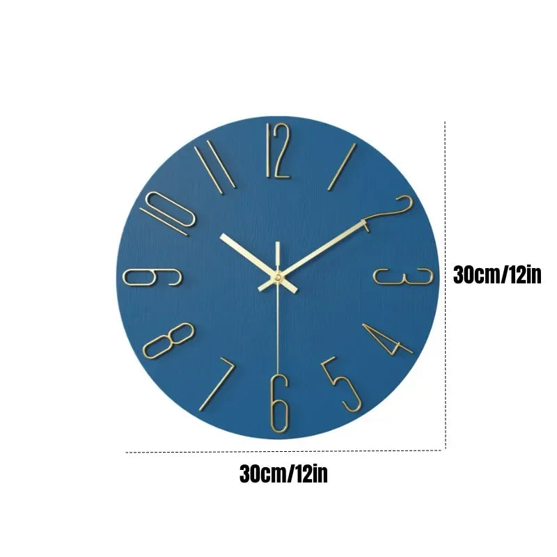 Horloge murale 3D créative en plastique pour salon - Horloge décorative moderne de 30 cm