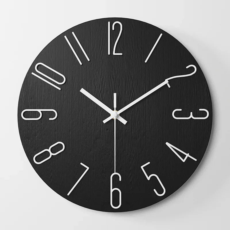 Horloge murale 3D créative en plastique pour salon - Horloge décorative moderne de 30 cm