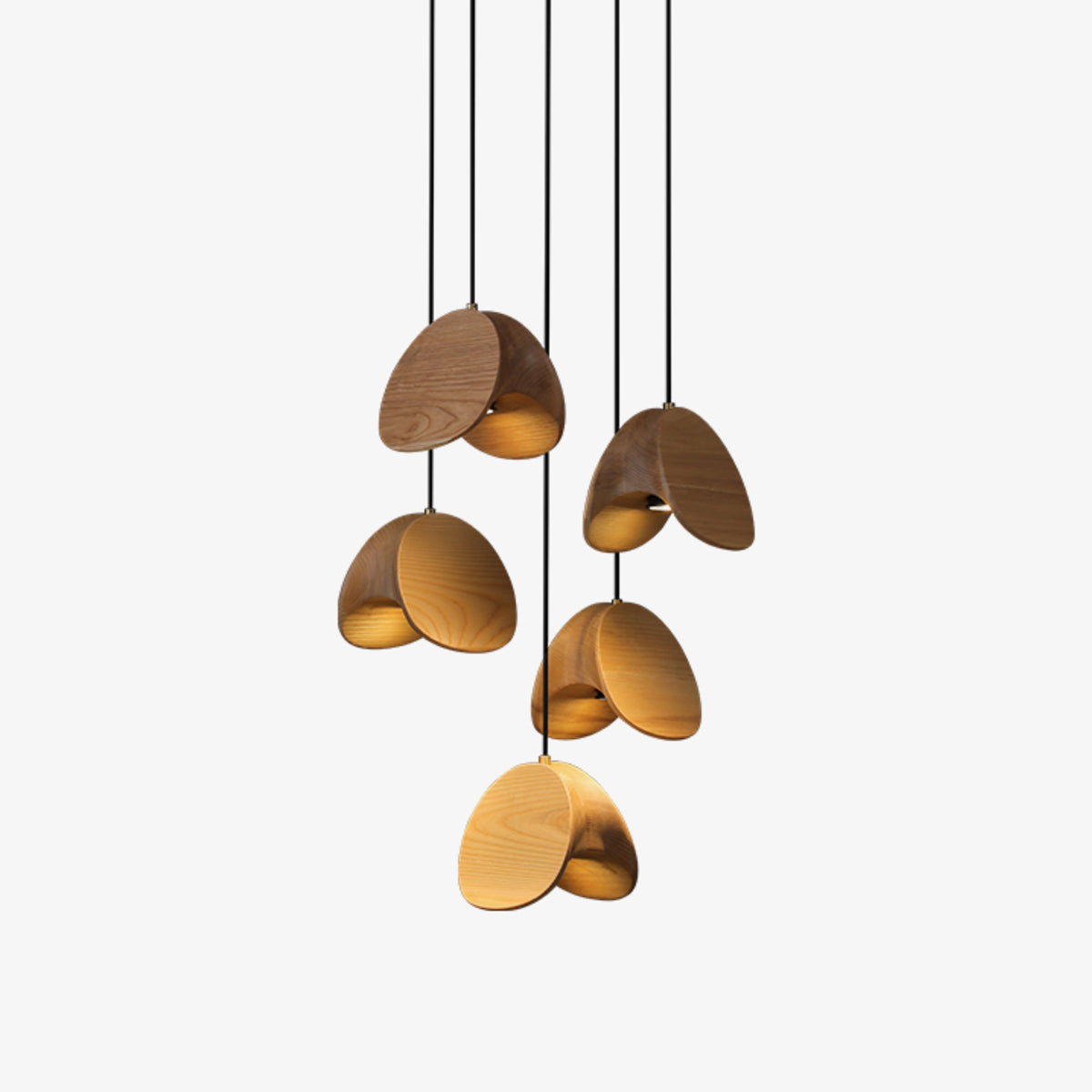 Sophie - Luminaire suspendu artistique en bois naturel pour une ambiance chaleureuse