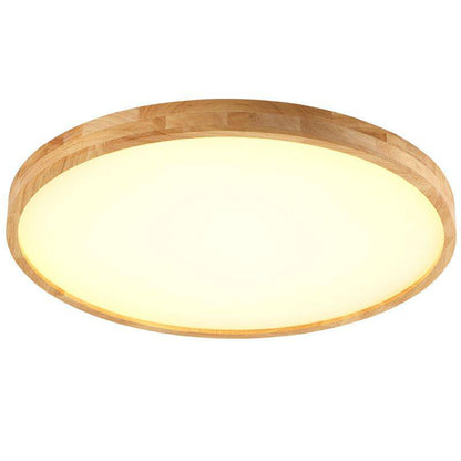 Plafonnier LED rond en bois ultra fin