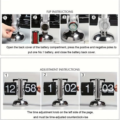 Clocteck horloge à flip automatique au design rétro pour la décoration de votre maison et bureau