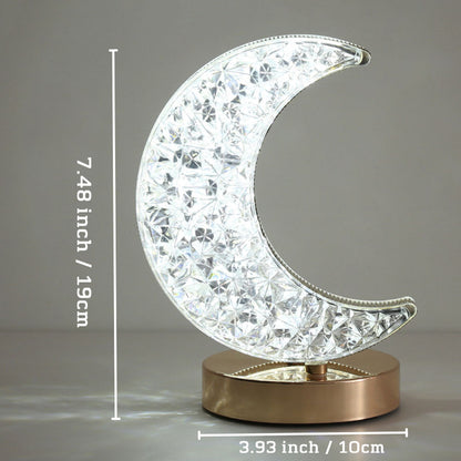 Luna - Lampe en cristal en forme de croissant de lune illuminante