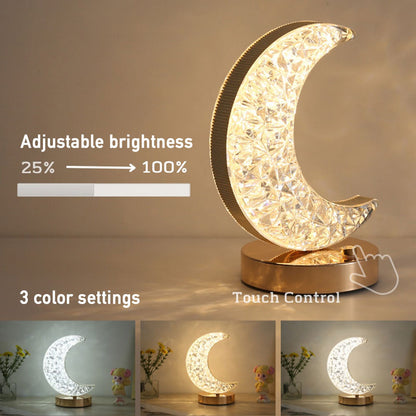 Luna - Lampe en cristal en forme de croissant de lune illuminante