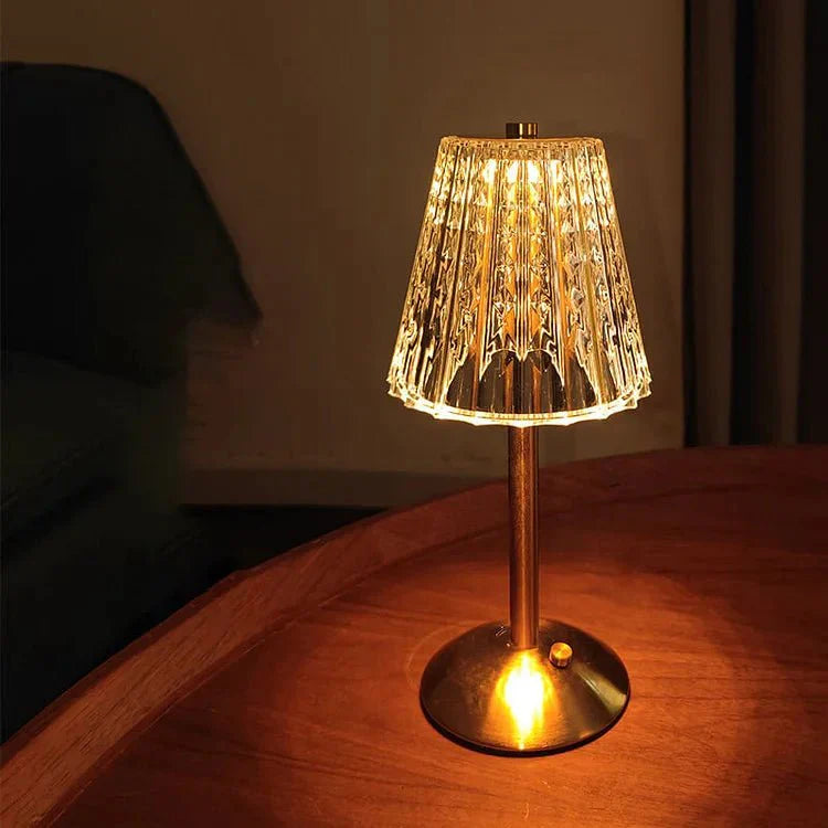 Lampe de table sans fil en cristal