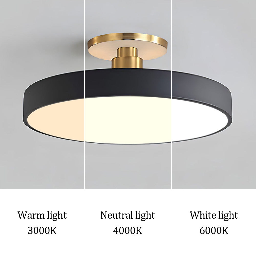 Émilie - Luminaire semi-encastré LED circulaire moderne et épuré pour plafond