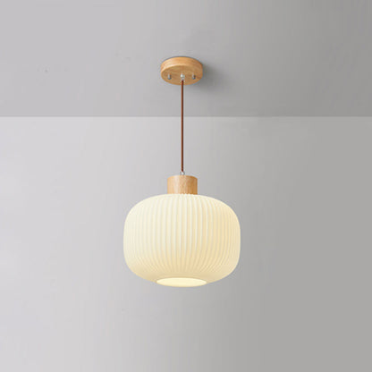 Éloïse - Lampe suspendue en bois et verre avec éclairage LED élégant