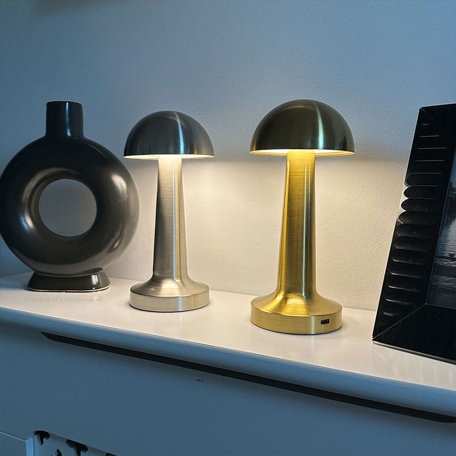 Léa - Lampe de table moderne et sans fil en forme de dôme avec modes d'éclairage réglables