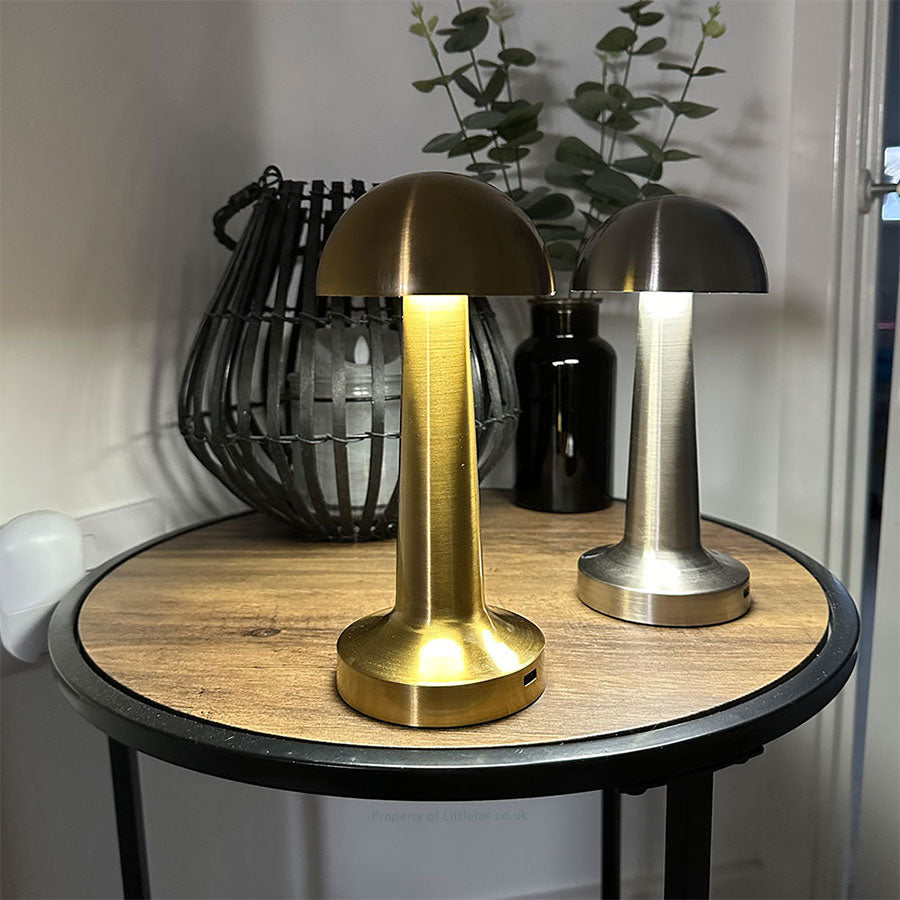 Léa - Lampe de table moderne et sans fil en forme de dôme avec modes d'éclairage réglables