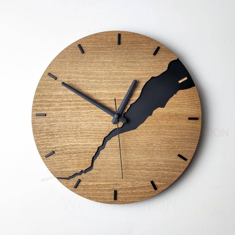 Hölzerne élégante horloge murale en bois de luxe