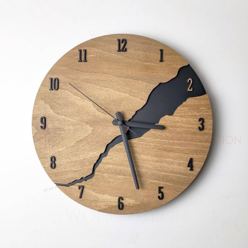 Hölzerne élégante horloge murale en bois de luxe