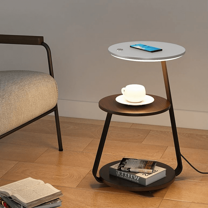 Table d'appoint design avec éclairage intégré