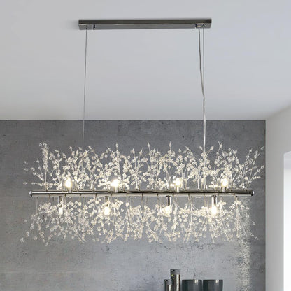 Élodie - Lustre en cristal moderne à 12 lumières avec finition chromée élégante