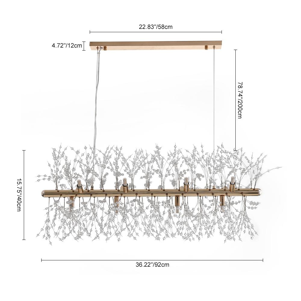 Élodie - Lustre en cristal moderne à 12 lumières avec finition chromée élégante