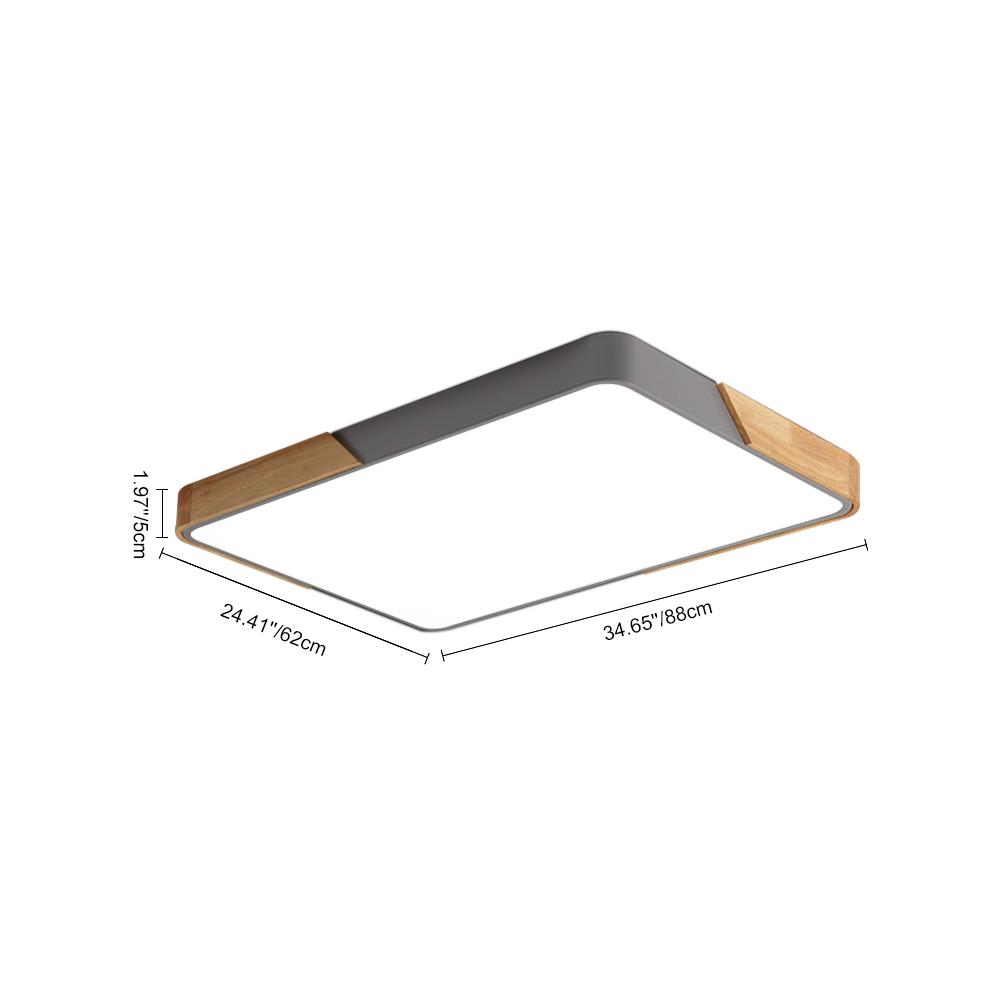 Léa - Luminaire encastré moderne LED en rectangle pour plafond