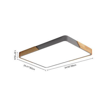 Léa - Luminaire encastré moderne LED en rectangle pour plafond