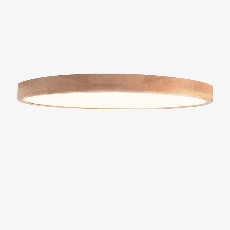 Plafonnier LED rond en bois ultra fin