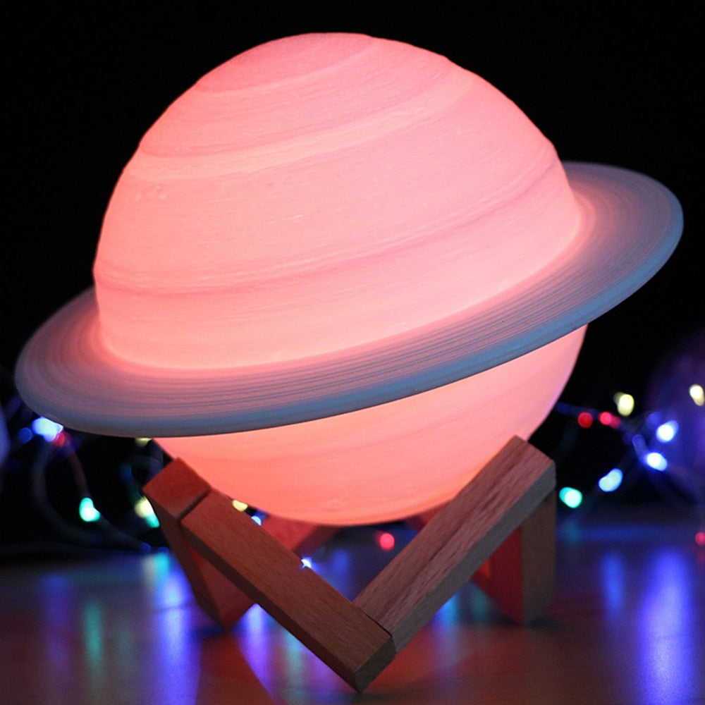 Sophie - Lampe Saturne 3D changeant de couleur avec télécommande