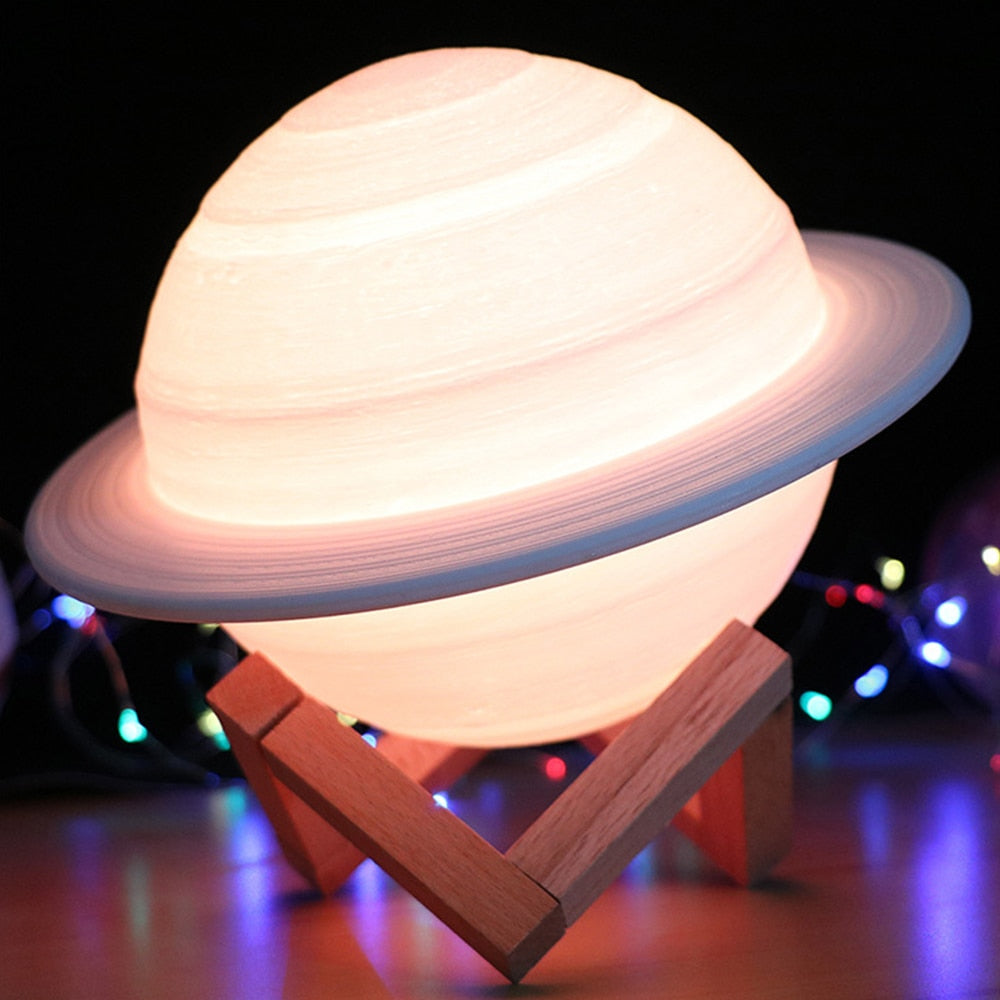 Sophie - Lampe Saturne 3D changeant de couleur avec télécommande