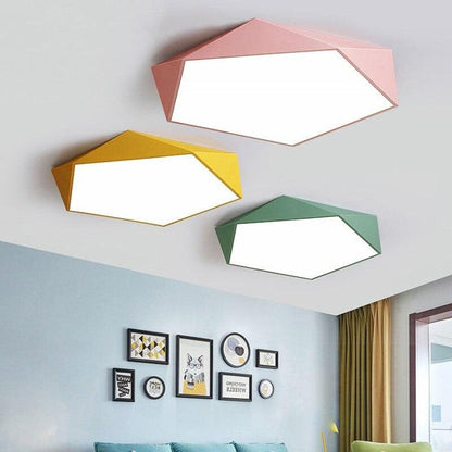 Plafonnier LED géométrique moderne avec télécommande