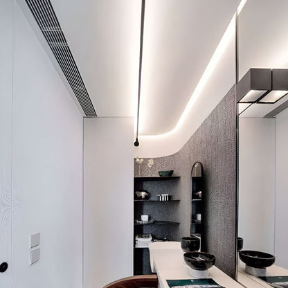 Lumière de plafond linéaire LED avec bandes lumineuses rotatives