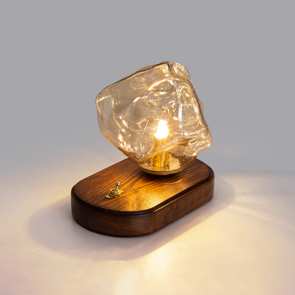 Lampe de Table Chic en Verre FrostStone pour une Ambiance Élégante