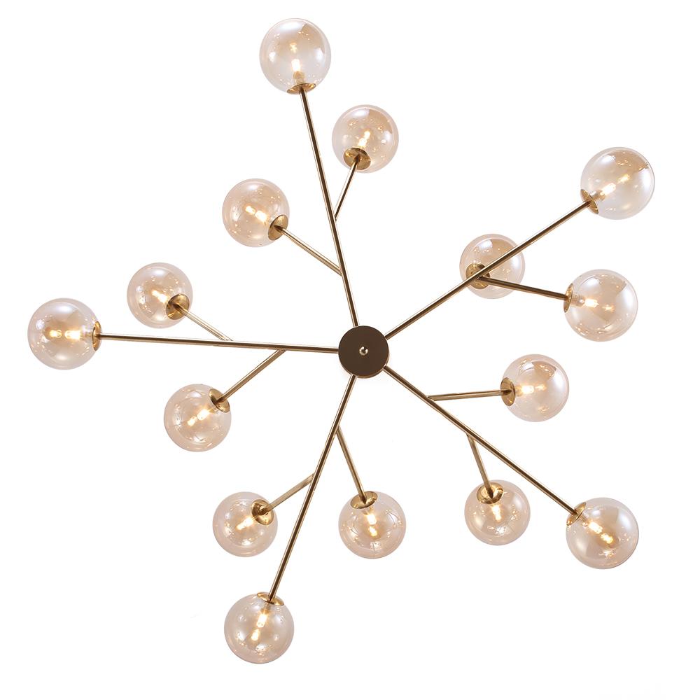 Sophie - Lustre moderne sputnik à 15 lumières avec globes en verre