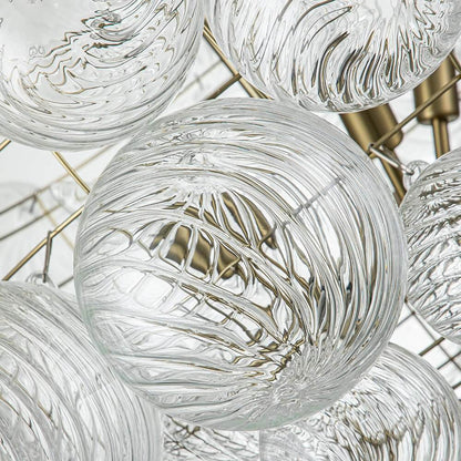 Camille - Lustre contemporain en verre à bulles avec design en grappe