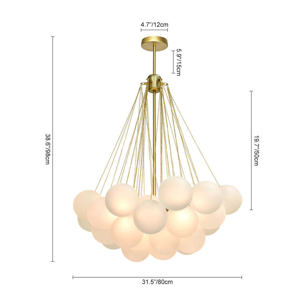 Claire - Lustre en verre moderne en forme de bulle avec trois lumières