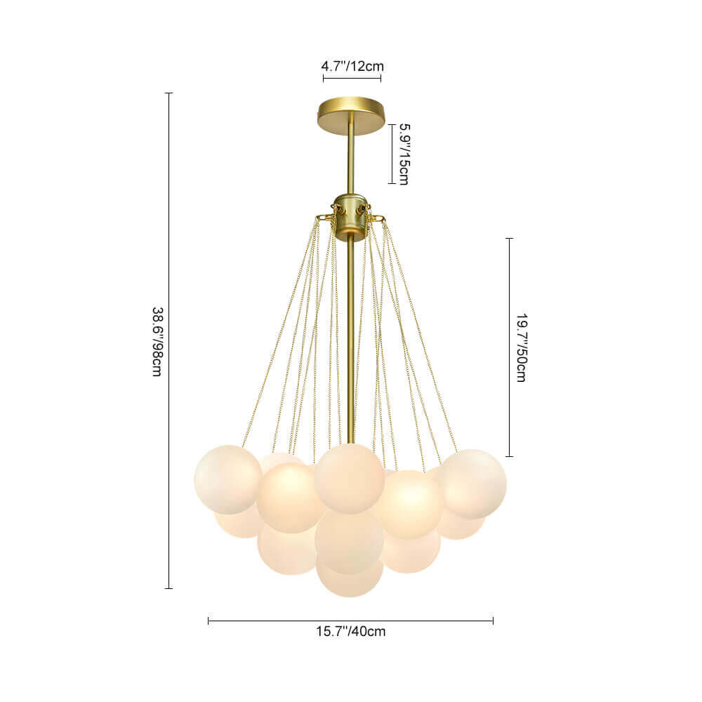 Claire - Lustre en verre moderne en forme de bulle avec trois lumières