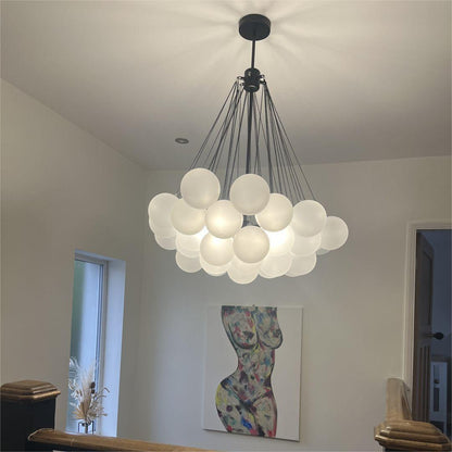 Claire - Lustre en verre moderne en forme de bulle avec trois lumières