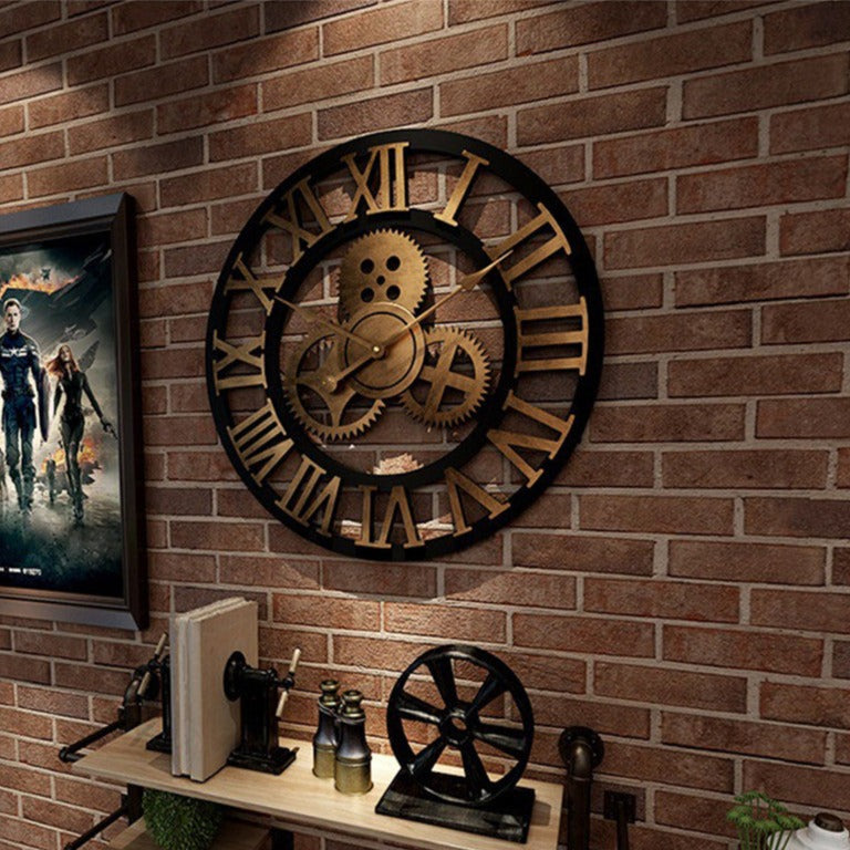 Aurex horloge murale en bois au style industriel chic