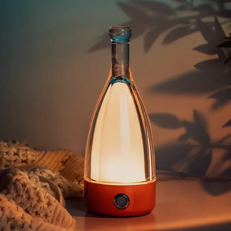 Sophie - Lampe décorative rechargeable en forme de bouteille avec éclairage LED dimmable